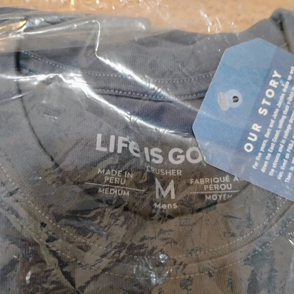 Men's Life Is Good T Shirt Blue Medium New - Picture 2 of 2